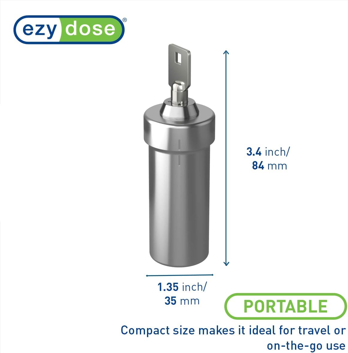 Ezy Dose Pill Box and Medicine, Vitamin Container, Safe for Money & Travel Items, Stainless Steel, 2 Keys with Lock