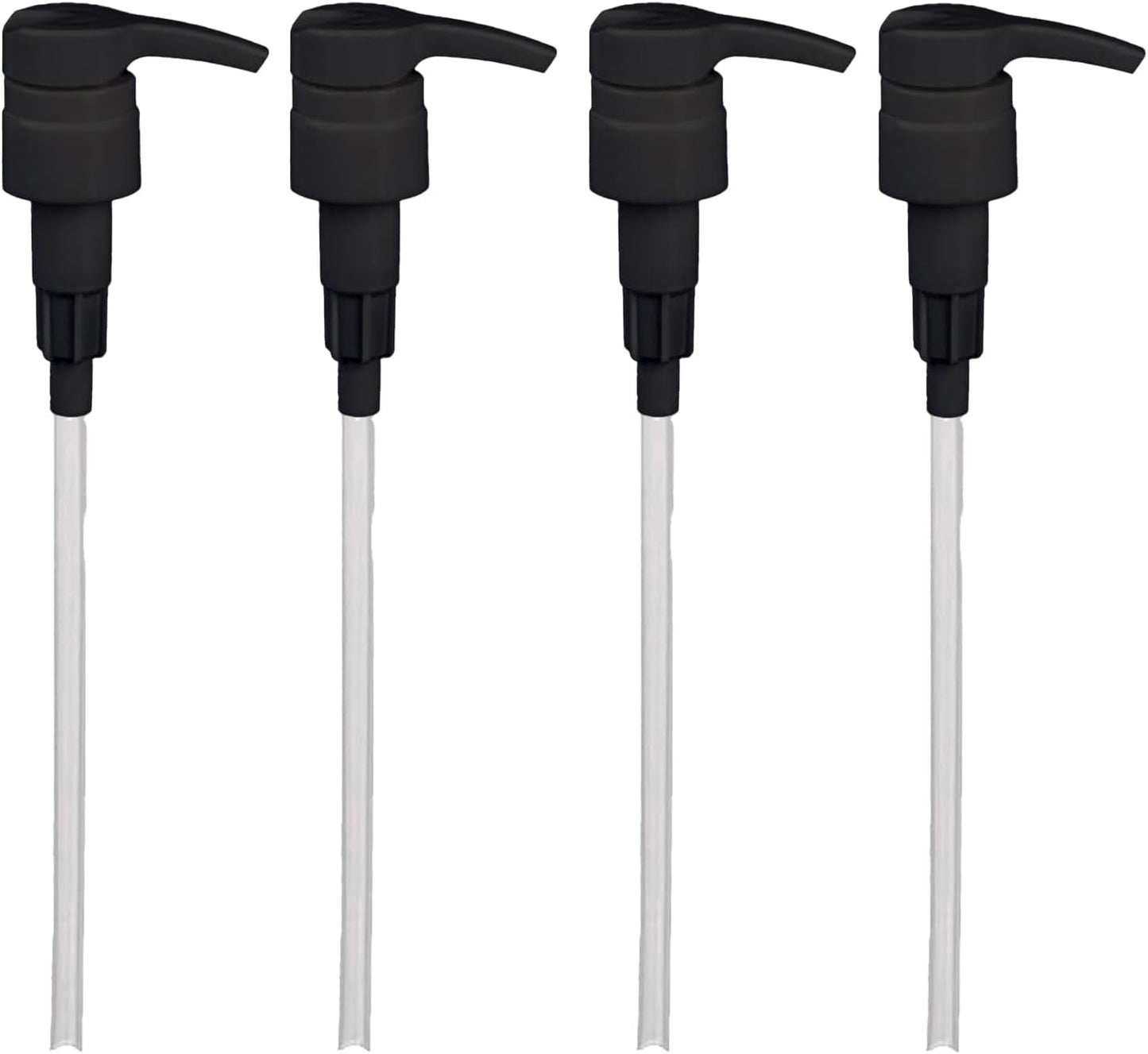 Universal Shampoo/Conditioner Dispenser Pump for Bottles, Leak Proof, Pump Top (Black - Pack of 4)