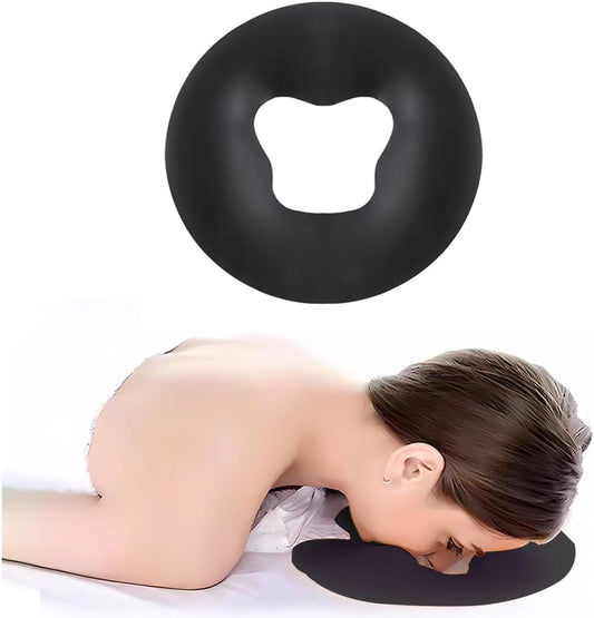 Silicone Face Massage Pillow,SPA Beauty Face Relax Headrest,Salon Skin Care Soft Overlay Travel Head Support,Black