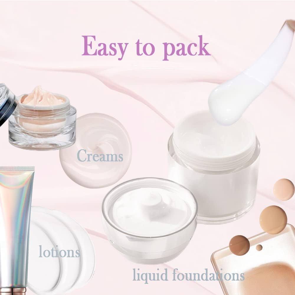 Airless Pump Jar, 15/30/50ml Refillable Skin Care Containers, Push Down Pump Dispenser Bottles for Lotions, Creams, Serums, And Makeup Travel Use