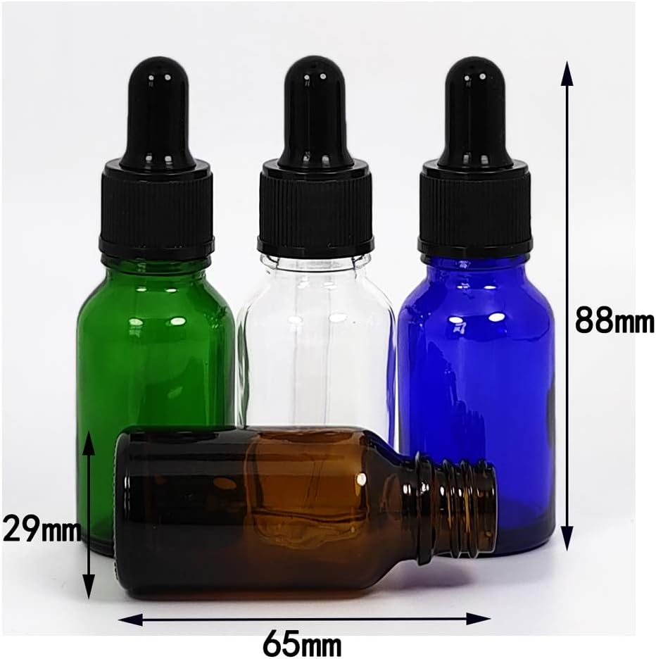 48Pack 15ml (1/2 oz) Glass Dropper Bottle. Essential Oil Bottle With Glass Eye Droppers. For Lab Bottles, Alcohol Bottles And Sterilize Water Bottles (Clear)