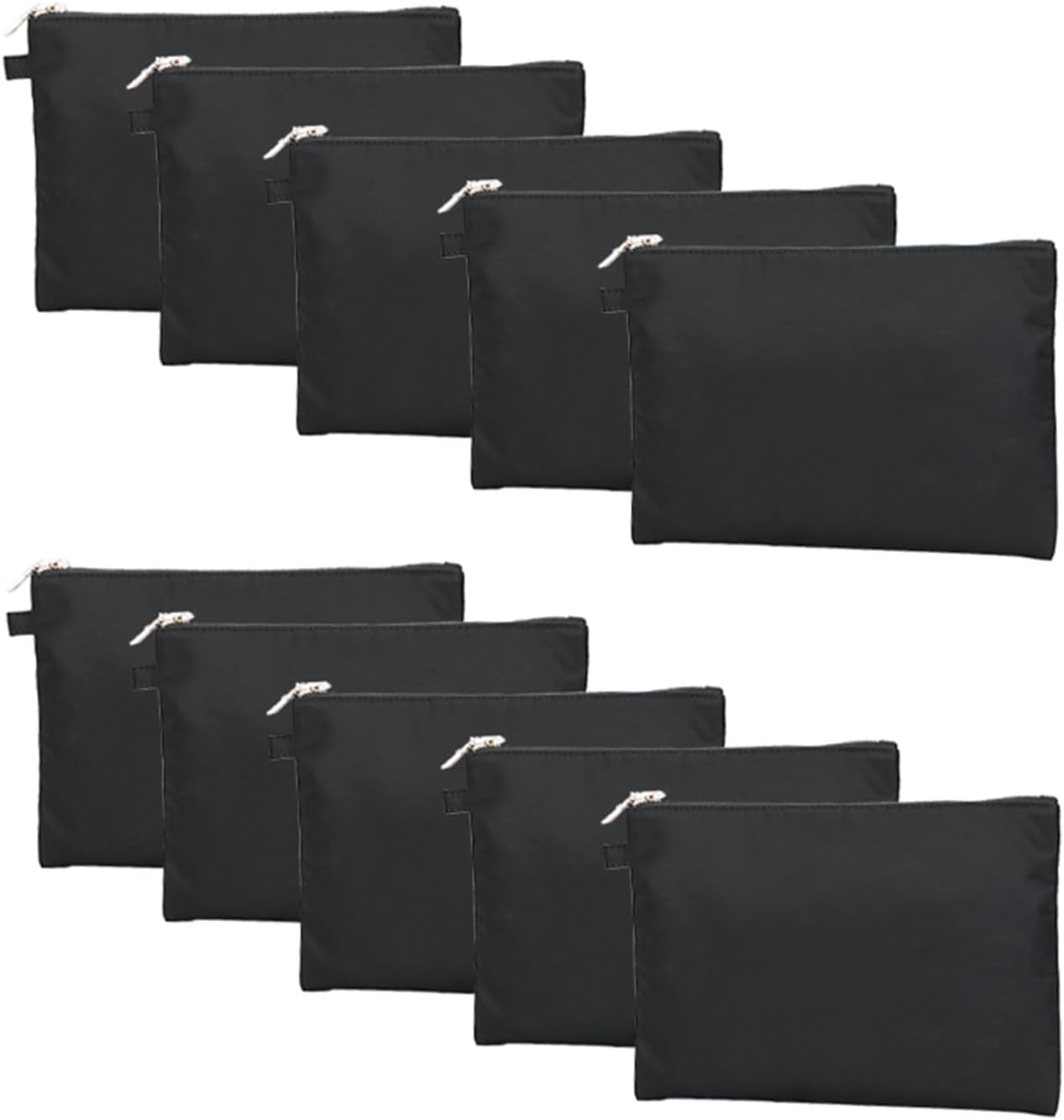 Zipper Pouch Storage Bag Simple and Stylish Women's Cosmetic and Travel Bag (Black-nylon-10)