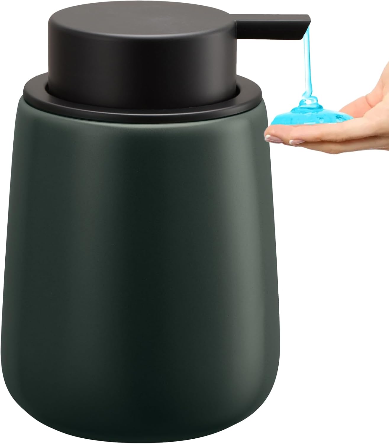 Soap Dispenser Ceramic with Easy-to-Press Pump Hand Lotion Liquid Dispenser for Shampoo Bathroom Kitchen 12 oz