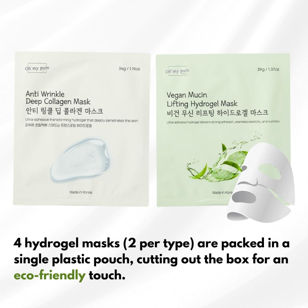 Korean Collagen Face Mask Overnight 2+2 EA Luxury Skin Care (AntiWrinkle, Vegan Mucin) (Sampler 4)
