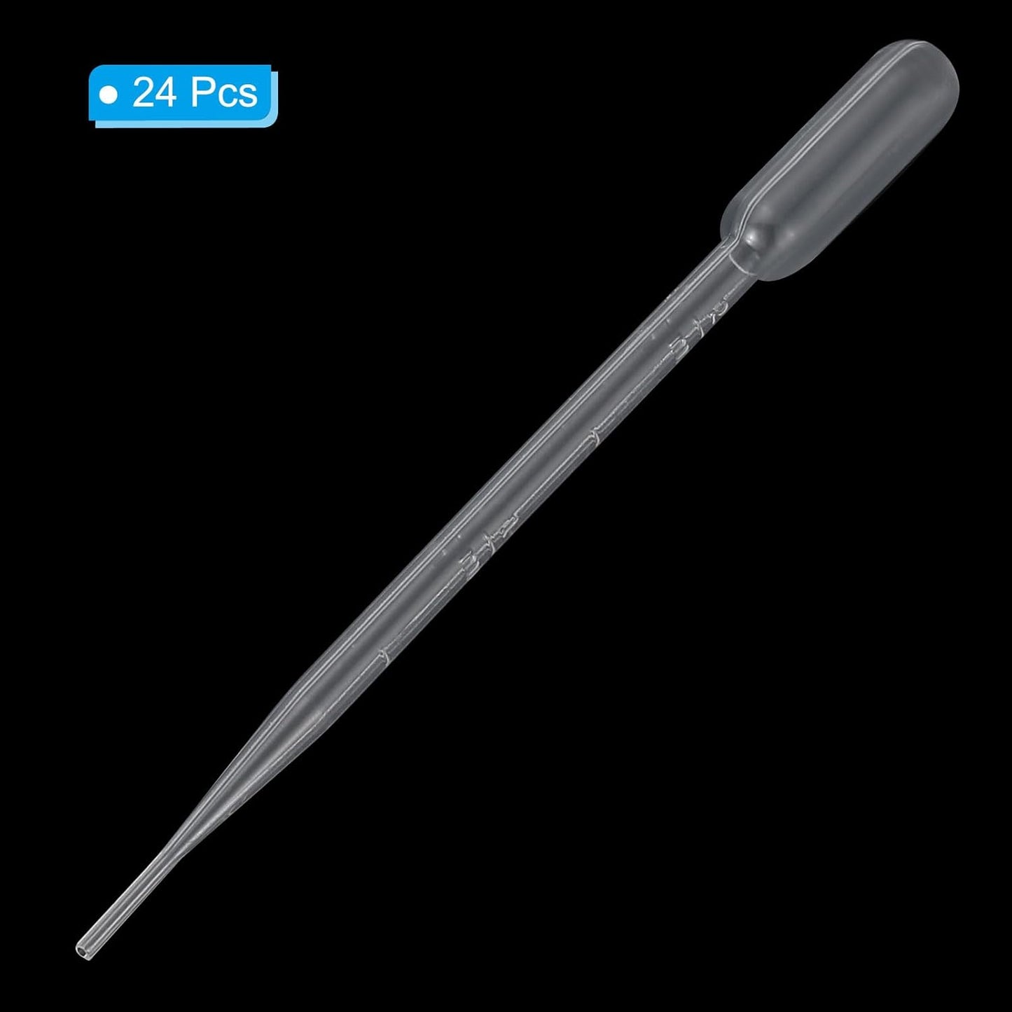 PATIKIL 2ml Pipettes Dropper, 24pcs Plastic Pipettes Disposable Pipette Transfer Pipette Calibrated Plastic Eye Dropper with Scale for Science Laboratory Resin DIY Crafts Makeup Oil