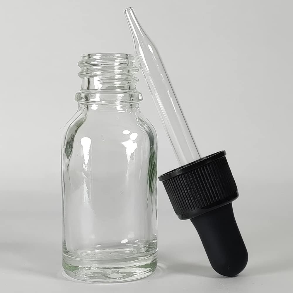 48Pack 15ml (1/2 oz) Glass Dropper Bottle. Essential Oil Bottle With Glass Eye Droppers. For Lab Bottles, Alcohol Bottles And Sterilize Water Bottles (Clear)