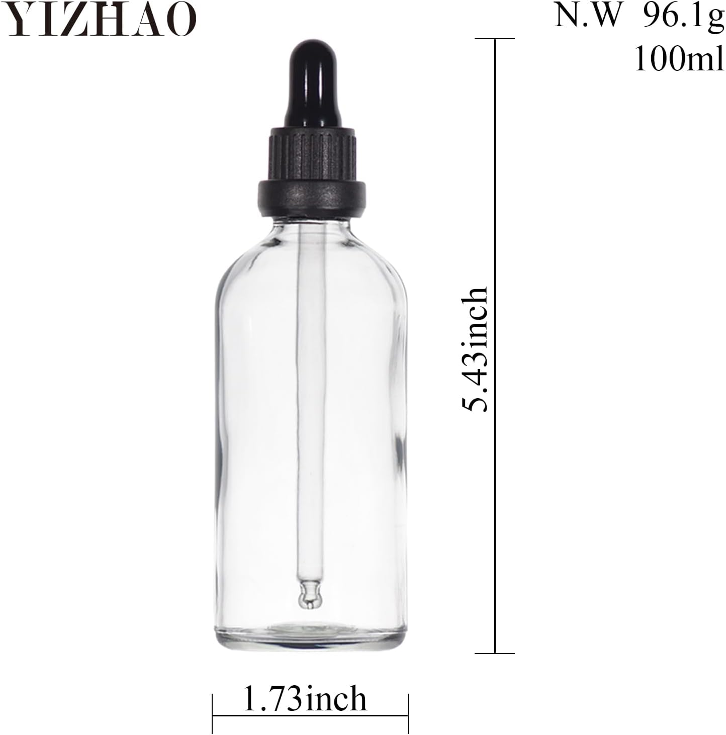 YIZHAO Clear Glass Dropper Bottle 4oz, Tincture Bottles with Glass Dropper, for Essential Oils, Aromatherapy, Cosmetic, Laboratory, Pharmacy, Liquids, Travel –9 Pcs