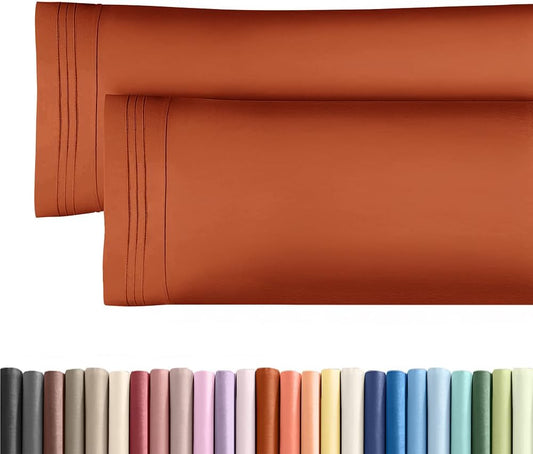 Long Pillowcases - Body Pillow Cover - Long Pillow Insert for Sleeping, Side Sleepers - Soft & Breathable Body Pillow Case with Envelope Enclosure - Comfy & Machine Washable - 20" x 54" (Terracotta)