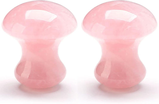 gemshan Mushroom Gua Sha, Rose Quartz Mushroom Massage Tool for Muscle Relaxing Women Facial Skin Care
