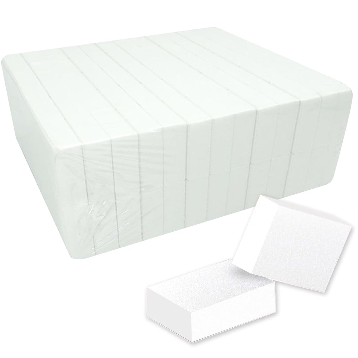 Maryton Nail Buffer Mini Block Files, 100/120 Grit for Acrylic Nails, 130 Count (White)