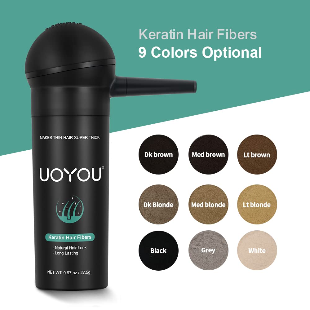 MEDIUM BLONDE Hair Fibers for Thinning Hair 27.5g Bottle with Applicator | Natural Keratin Hair Fibers Concealer for Hair Loss for Men and Women | Hair Building Fibres Powder [MEDIUM BLONDE]