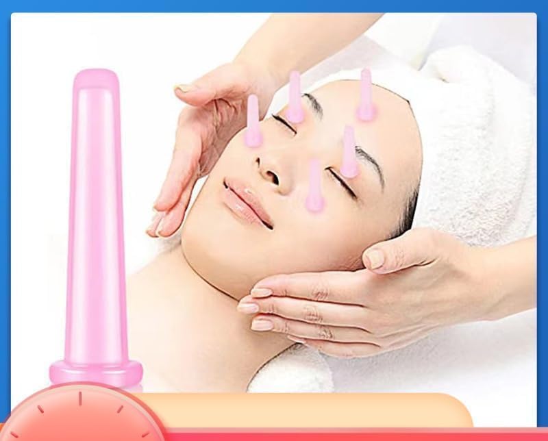 4Pcs Massage Cupping Set Silicone Mini Facial Cups Face Massager Helper Skin Care Neck Back Eyes Massaging Cup Safe to Use, Don't Worry About Burns Health Care Products, Massage Tools (Green)