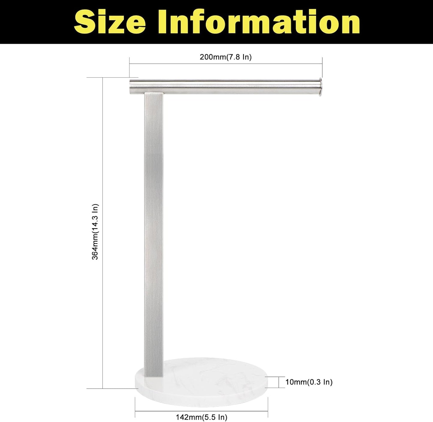 Stainless Steel L-Shaped Hand Towel Holder, SUS304 Bathroom Towel Rack with Thickened Base for Countertop Vanity (Brush Nickel)