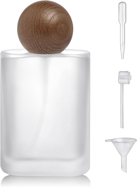 50ml/1.7 Oz Glass Spray Bottle Perfume Atomizer,Perfume Travel Refillable Spray Bottle Empty with 3 Kinds of Dispenser (B2)