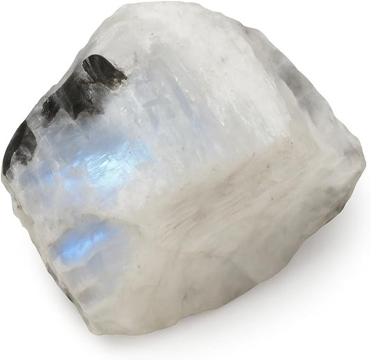 Rainbow Moonstone Raw Crystals – Large 1.25-2.0” Natural Healing Stones for Intuition, Chakra, Meditation, Reiki, Energy Work, Wire Wrapping, Tumbling & Spiritual Moon Magic Decor