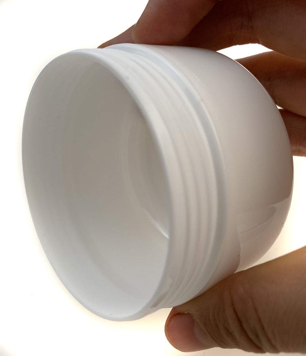 6PCS White Plastic Creams Jar with Inner Liners and Lid Empty Refillable Cosmetic Face Lotions Ointments Bottles Containers Lip Balm Storage Scrub Lotions Dispenser Jars Pots(250ML/8.45OZ)