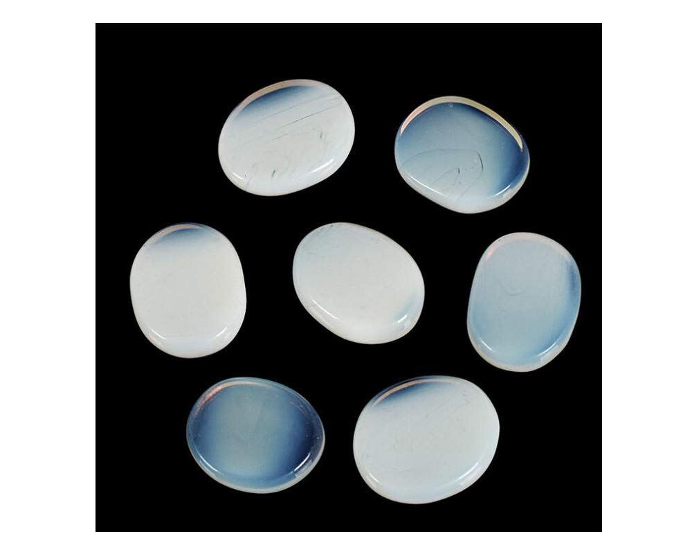 7 Pieces Natural Massage Stones Set for Professional or Home Spa, Smooth and Natural Massage Stones (Opal)