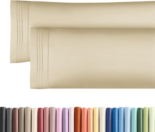Long Pillowcases - Body Pillow Cover - Long Pillow Insert for Sleeping, Side Sleepers - Soft & Breathable Body Pillow Case with Envelope Enclosure - Comfy, Cozy & Machine Washable - 20" x 54" (Cream)