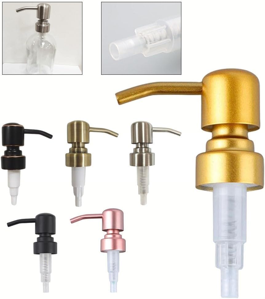 Metal Soap Dispenser Pump Head Replacement Pump for Your Soap or Lotion Dispenser, 304 Stainless Steel Replacement Pump for Liquid Hand Soap Dispensers(ORB)