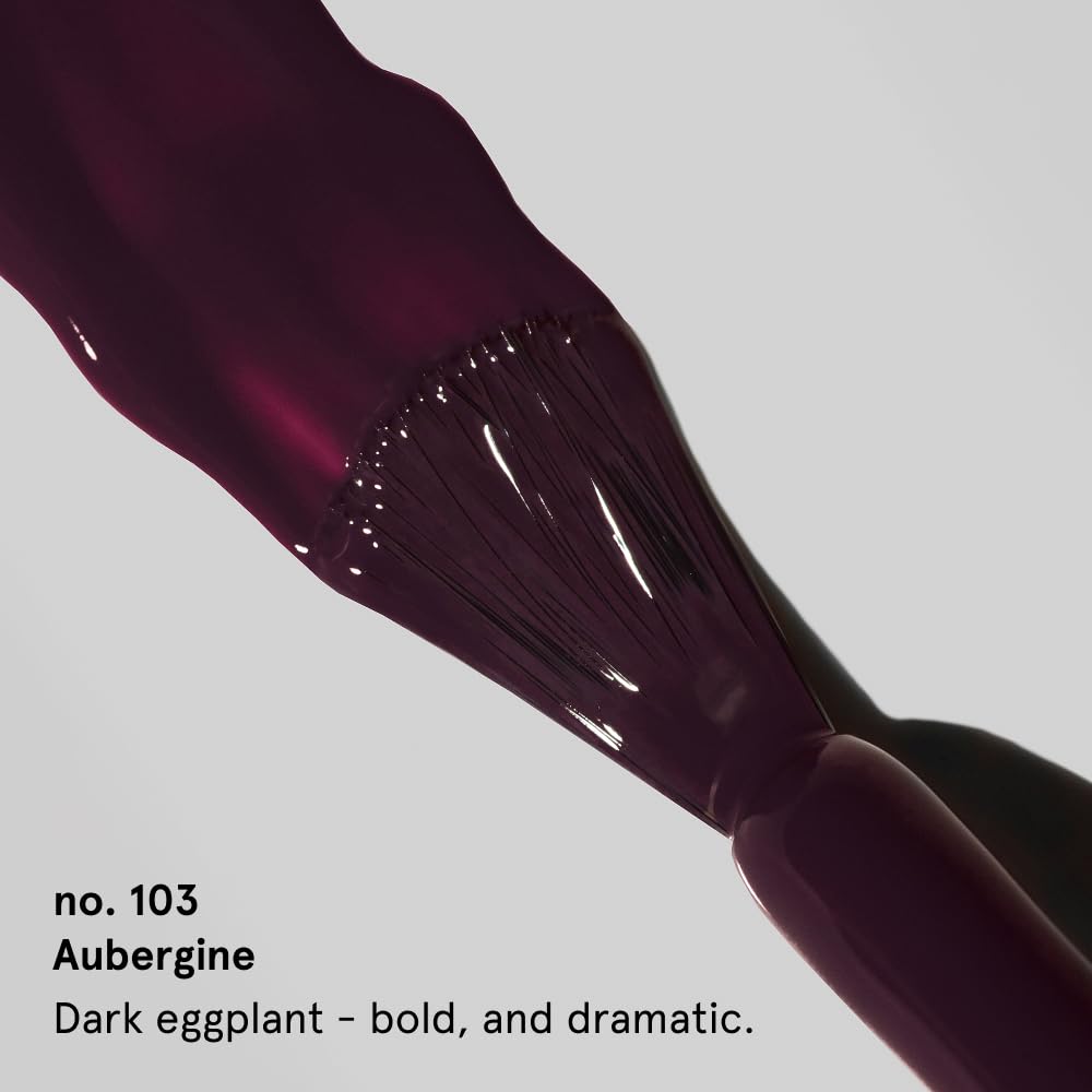gitti Plant-based Nail Polish I Non-Toxic, 30-Free, Based On Natural Origin Ingredients, Cruelty-Free, Vegan, High Performance Colors, Glossy Finish, Shade no. 103 Aubergine (0.5 fl oz)