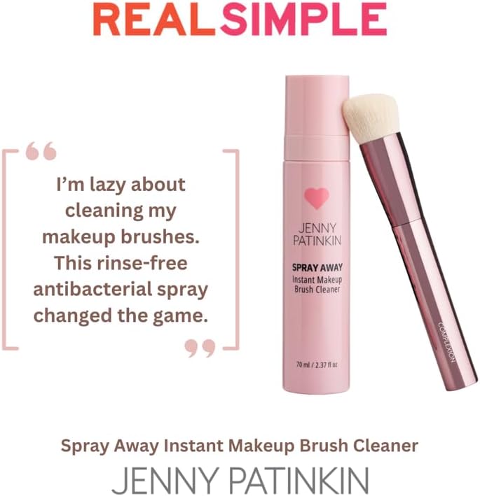 JENNY PATINKIN Instant Makeup Brush Cleaner Spray, Cleaner Solution for Makeup Brushes, Makeup Sponge & Powder Puff, Professional & Travel-Sized Sanitizing Spray, Quick Drying. (2.37 fl oz)