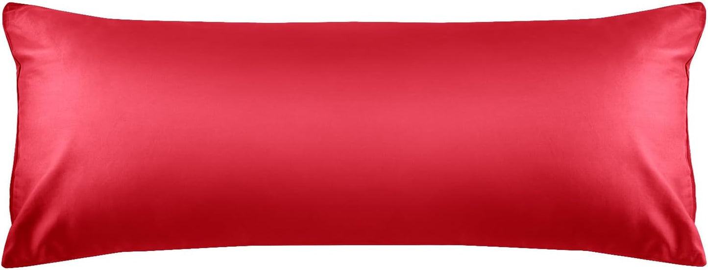 Warmstar Cotton Body Pillow Cover 1 Pack, 600 Thread Count Body Pillow case 20"x54", Long Body Pillow Case Cover Soft Breathable with Envelope Closure,Red