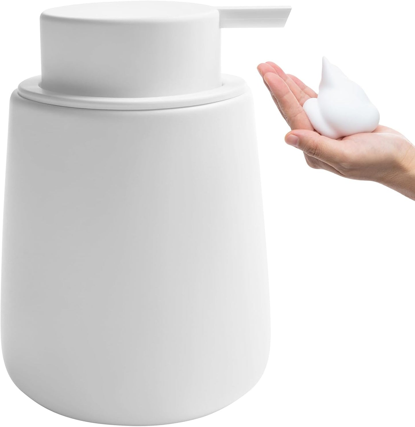 Soap Foaming Dispenser Ceramic with Easy-to-Press Pump Hand Foam Dispenser for Shampoo Bathroom Kitchen 12 oz