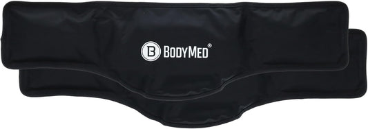 BodyMed Reusable Gel Ice Pack Cold Compress (2-Pack) for Neck - Professional Grade Cold Therapy for Injuries, Aches, Swelling, Bruises, Sprains - 21 in. x 6 in. (Neck Contour)
