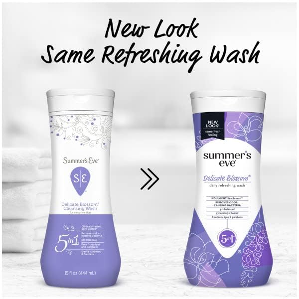 Summer's Eve Delicate Blossom Daily Refreshing Feminine Wash, Removes Odor, pH balanced, 15 fl oz. (Pack of 10)
