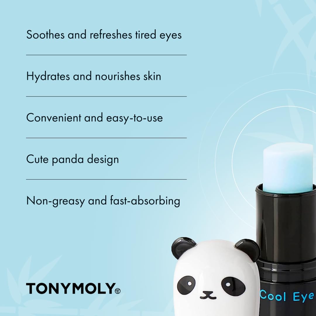TONYMOLY Panda’s Dream So Cool Eye Stick – Cooling Hydrating Eye Cream for Puffiness & Tired Eyes with Bamboo & Glacial Water, K-Beauty Skincare