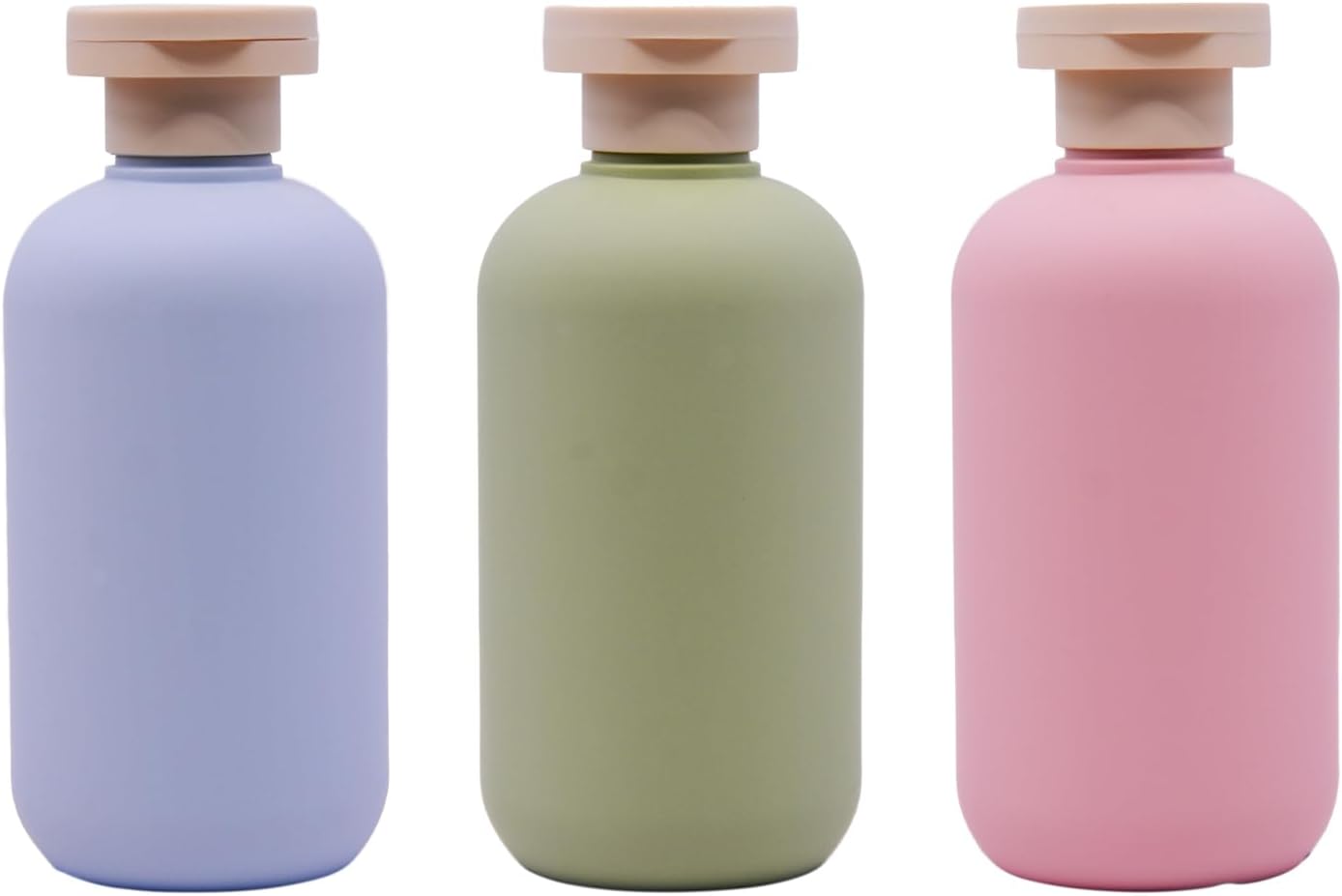 3-Pack Leakproof Travel Bottles - 6.8 oz Squeeze Shampoo & Lotion Containers with Locking Flip Caps, Food Grade HDPE/PP, for Toiletries, Gym, Camping (Green, Blue, Pink)