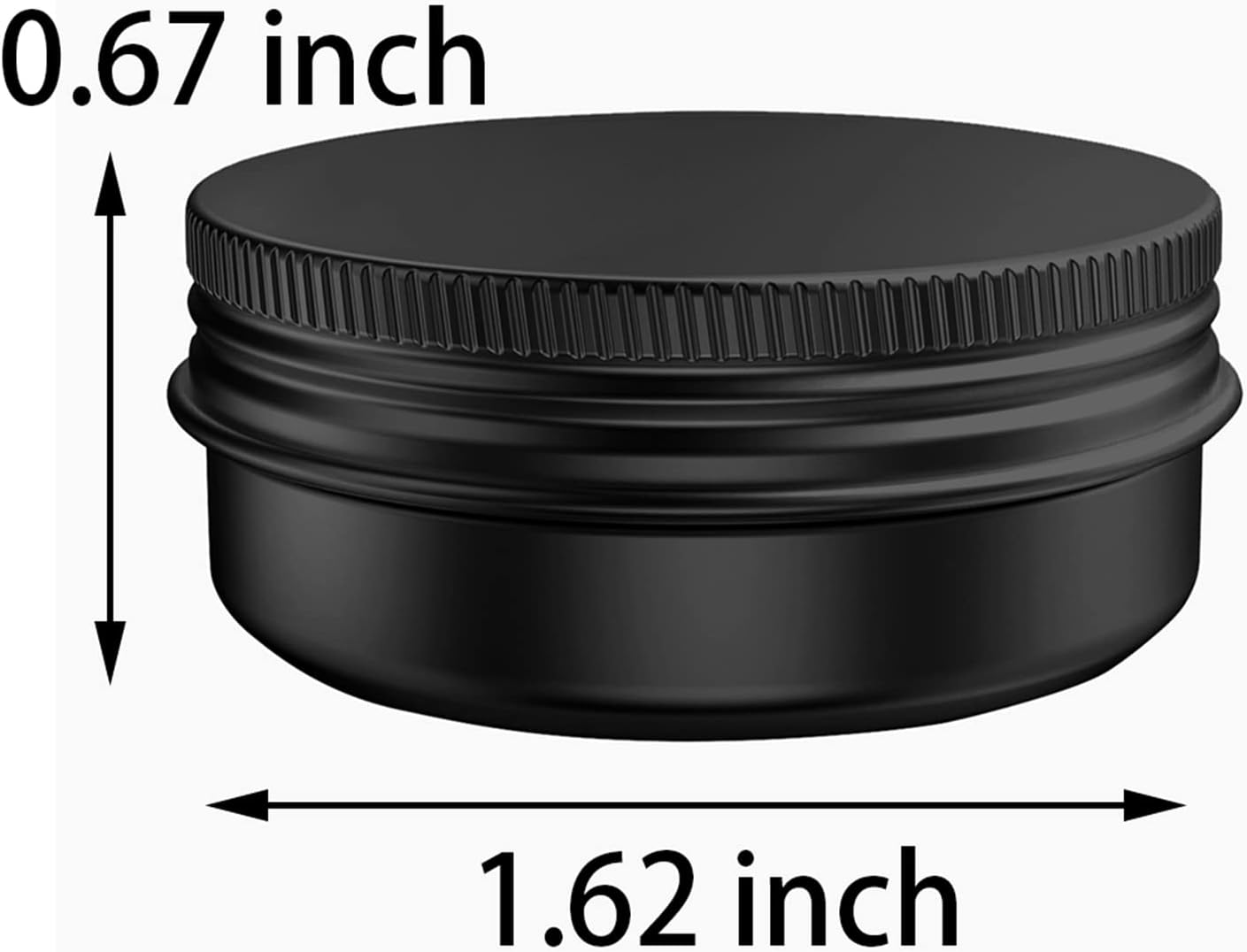 20 Pcs 0.5 Ounce Aluminum Tin Jars Containers Leak Proof Cosmetic Tin Jars Containers Round Screw Lids for Cosmetic, Salves, Balms, Lip Balm or Others, 15mL Black