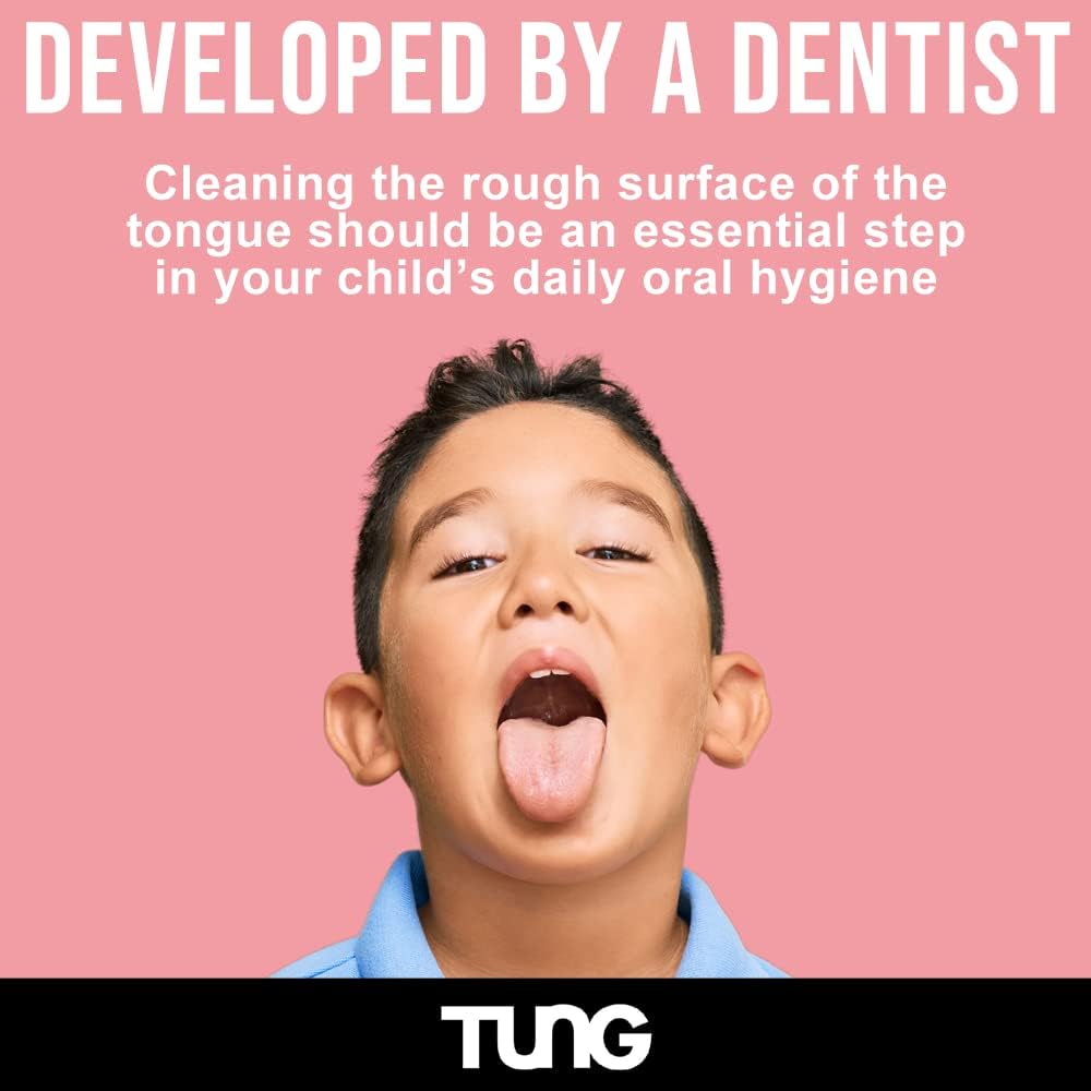 Tongue Cleaner Gel for Kids, Kids Tongue Cleaner Paste, Children's Tongue Scraper, Childs Tongue Scrubber, Fight Bad Breath, Made in USA (Set of 2)