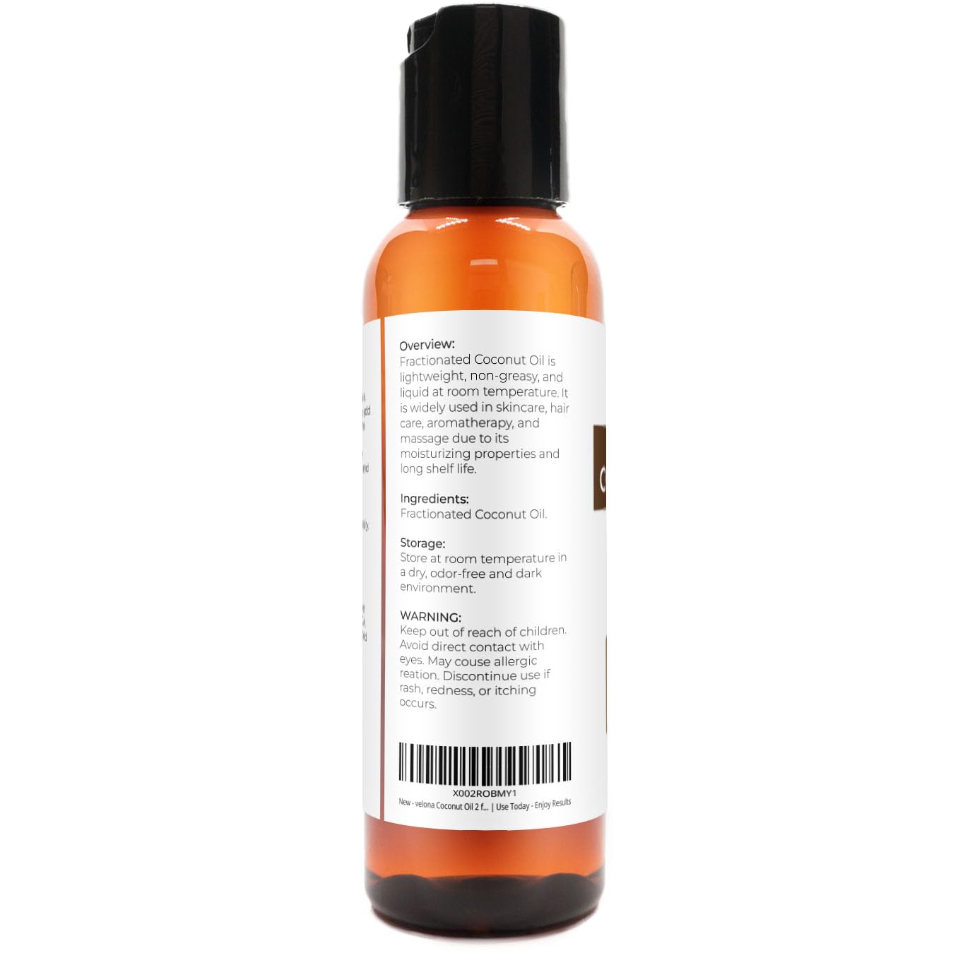 velona MCT Coconut Oil 2 Fl Oz | 100% Pure and Natural Carrier Oil | Fractionated | Skin, Face, Body, Hair Care | Use Today - Enjoy Results