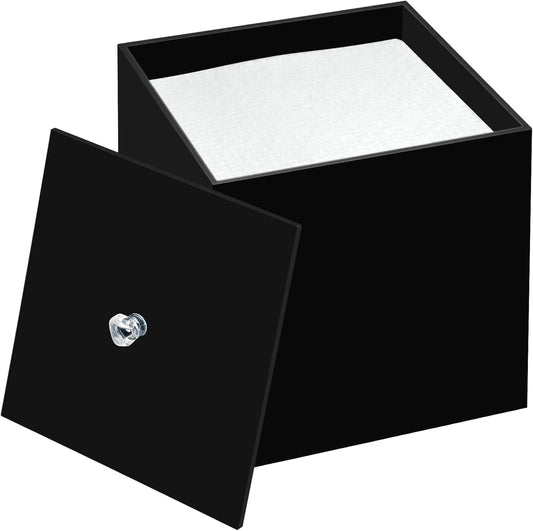 Disposable Face Towel Holder, Facial Towelettes Container Box, Acrylic Box for Facial Towels, Black