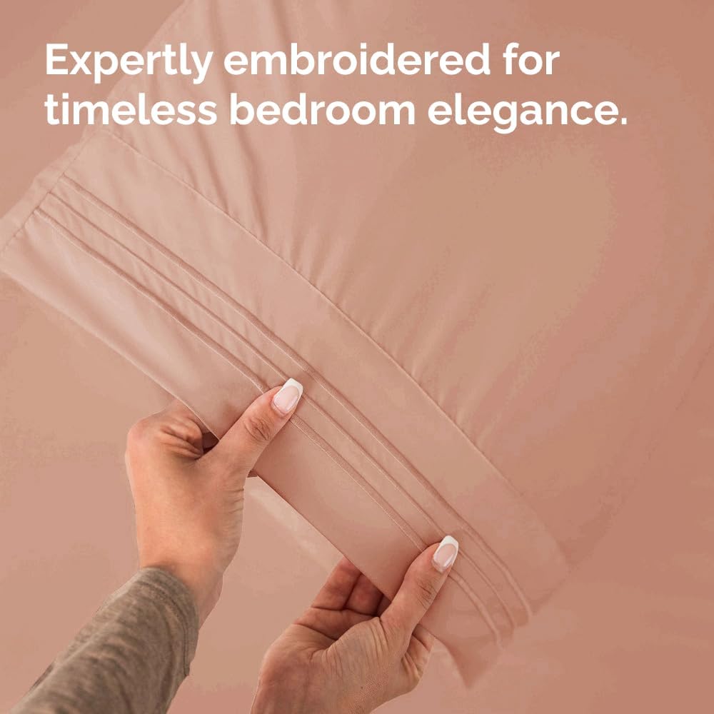 Queen Pillow Cases Set of 4 - Ultra Soft Hotel Quality Pillowcase Covers - Comfy, Cozy & Wrinkle Free - Shrinkage, Stain and Fade Resistant - Machine Washable Pillow Protectors - 4 Piece Set - Mauve