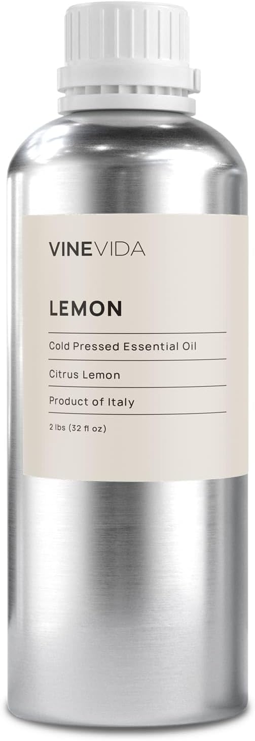 VINEVIDA Lemon Essential Oil - 32 oz - Undiluted - DIY Candle Scents - Bulk for Soap Making