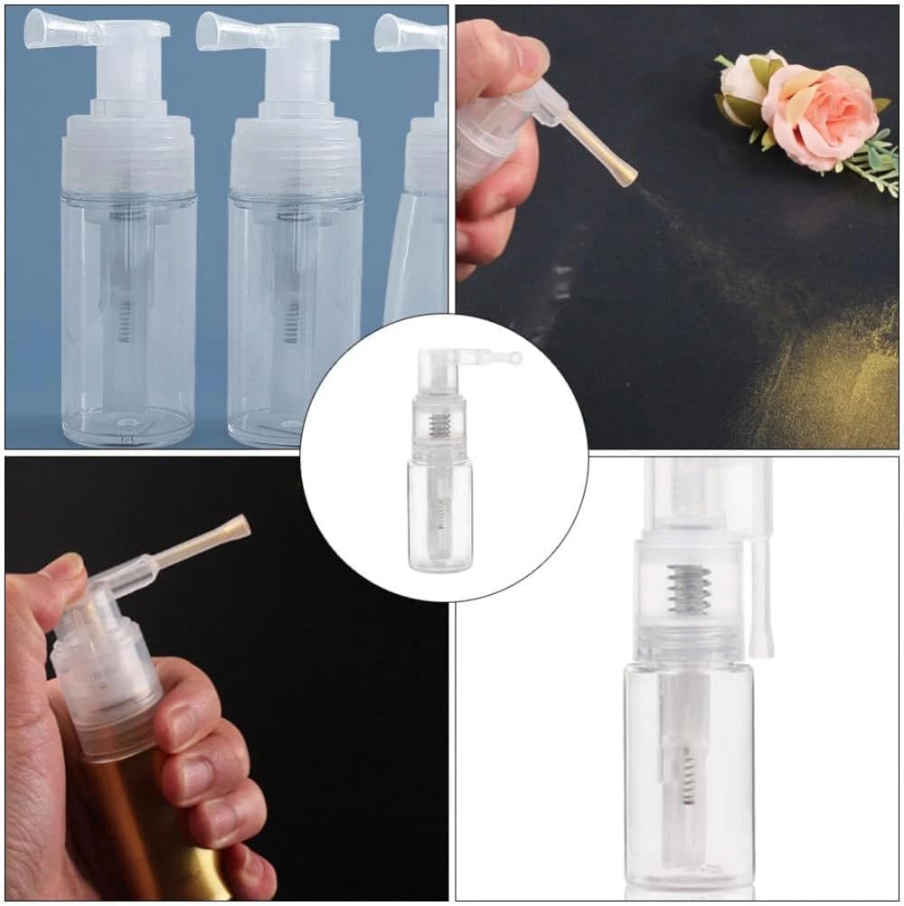 2 Pcs 14ml Transparent Powder Spray Bottle,Refillable Hair Fiber Applicator, Empty Powder Cosmetics Bottles,Glitter Spray Bottle for Craft Scrapbooking Refillable Cosmetic Spray Bottles