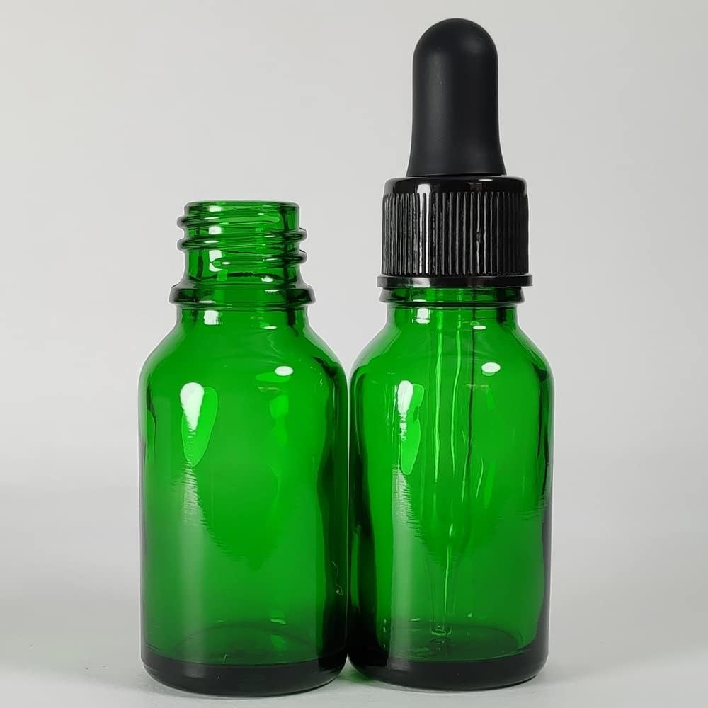 48Pack 15ml (1/2 oz) Glass Dropper Bottle. Essential Oil Bottle With Glass Eye Droppers. For Lab Bottles, Alcohol Bottles And Sterilize Water Bottles (Green)
