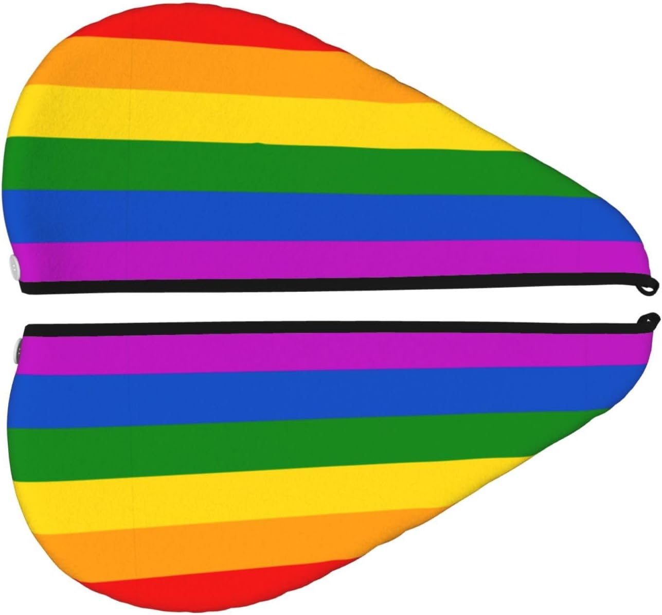 Gay Pride Rainbow Hair Towel Wrap Microfiber Fast Drying Hair Turban with Buttons for Women Drying Curly, Long & Thick Hair