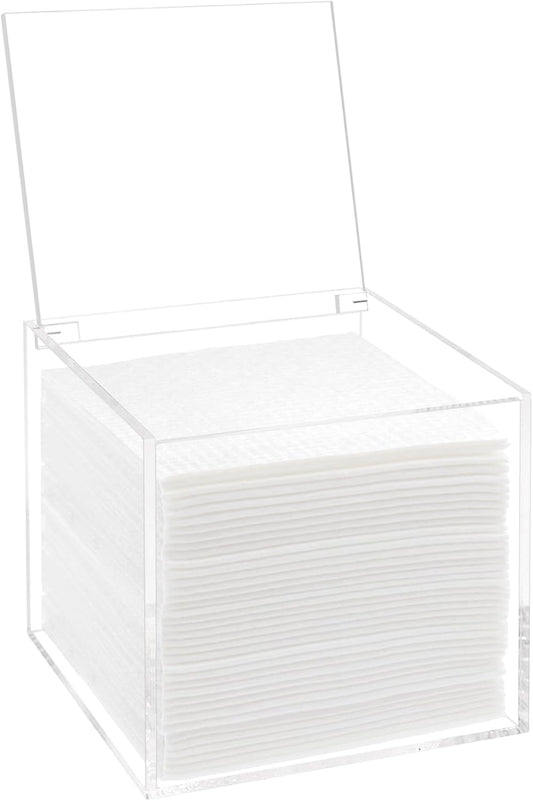 Face Towelettes Disposable Holder, Disposable Face Towel Container Acrylic, Facial Towels Storage Box, Clear