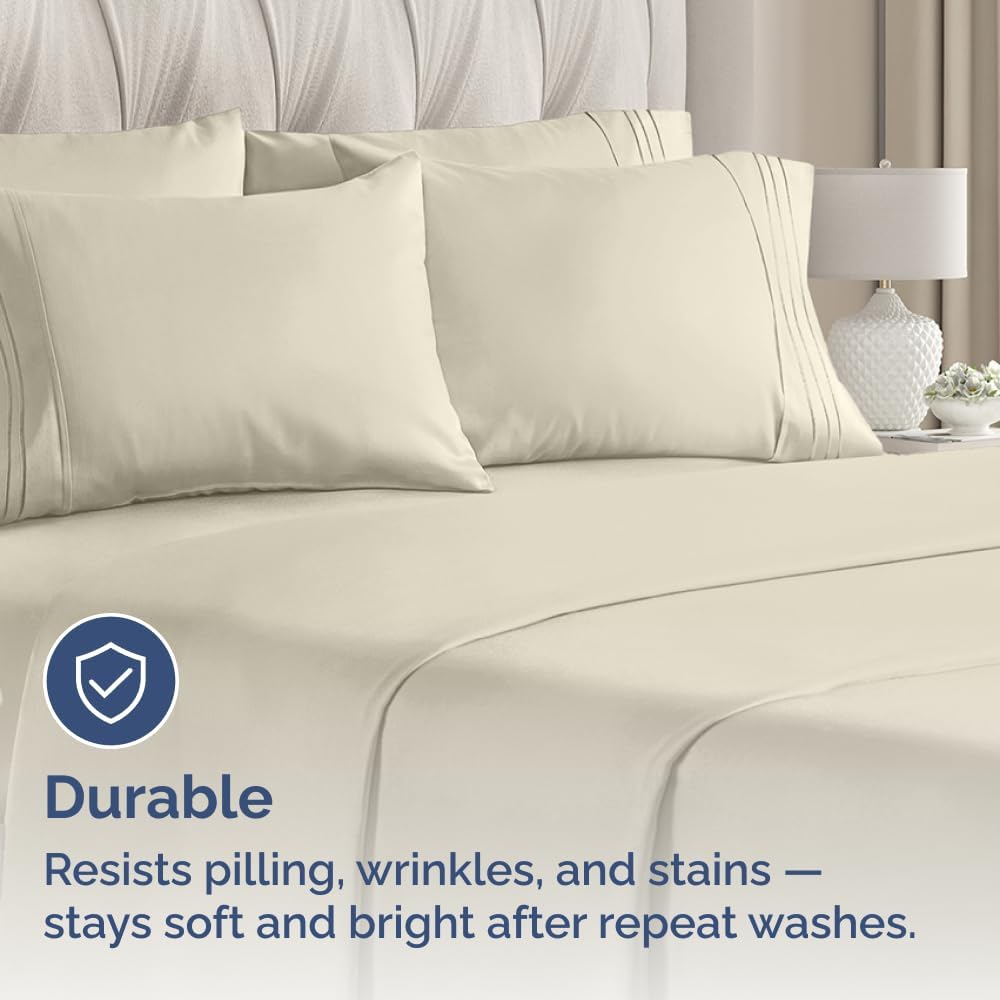 Queen Pillow Cases Set of 10 - Ultra Soft Hotel Quality Pillowcase Covers - Comfy & Wrinkle Free - Shrink, Stain and Fade Resistant - Easy-Care, Machine Washable Pillow Protectors - 10 Pcs Set - Wheat