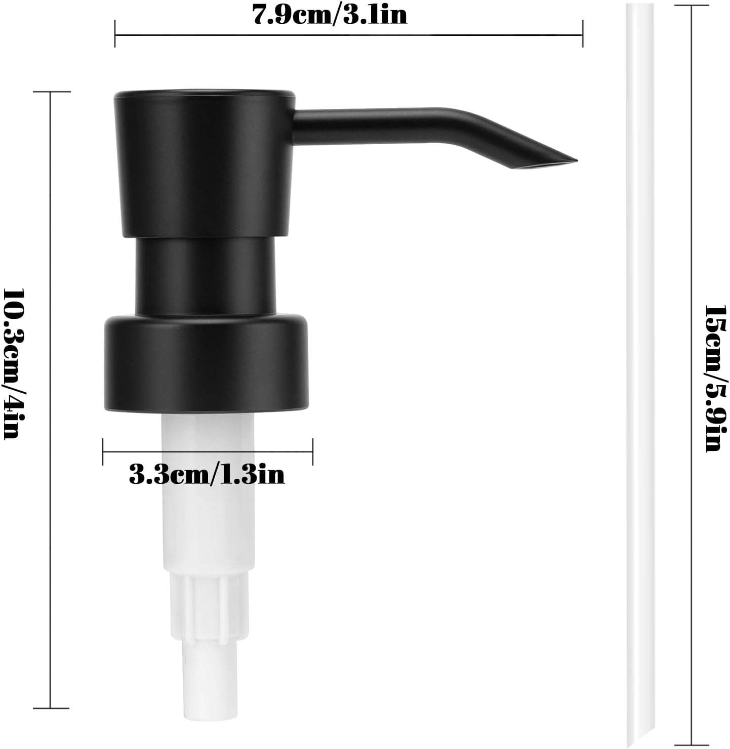 Soap Dispenser Pump Replacement for Standard 28/400 Thread Size Refill Dispenser Pump Head for Lotion Dish Soap Kitchen Bathroom Countertops,2 Pack(Black)
