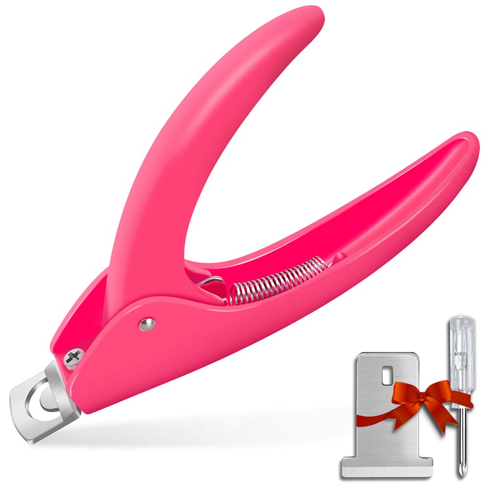 Pink Adjustable Artificial Acrylic Fake Nail False Nail Tip Clipper Cutter Trimmer Manicure Pedicure Sharp Blade Clip Tool For Salon Home Nail Art Beauty Design DIY