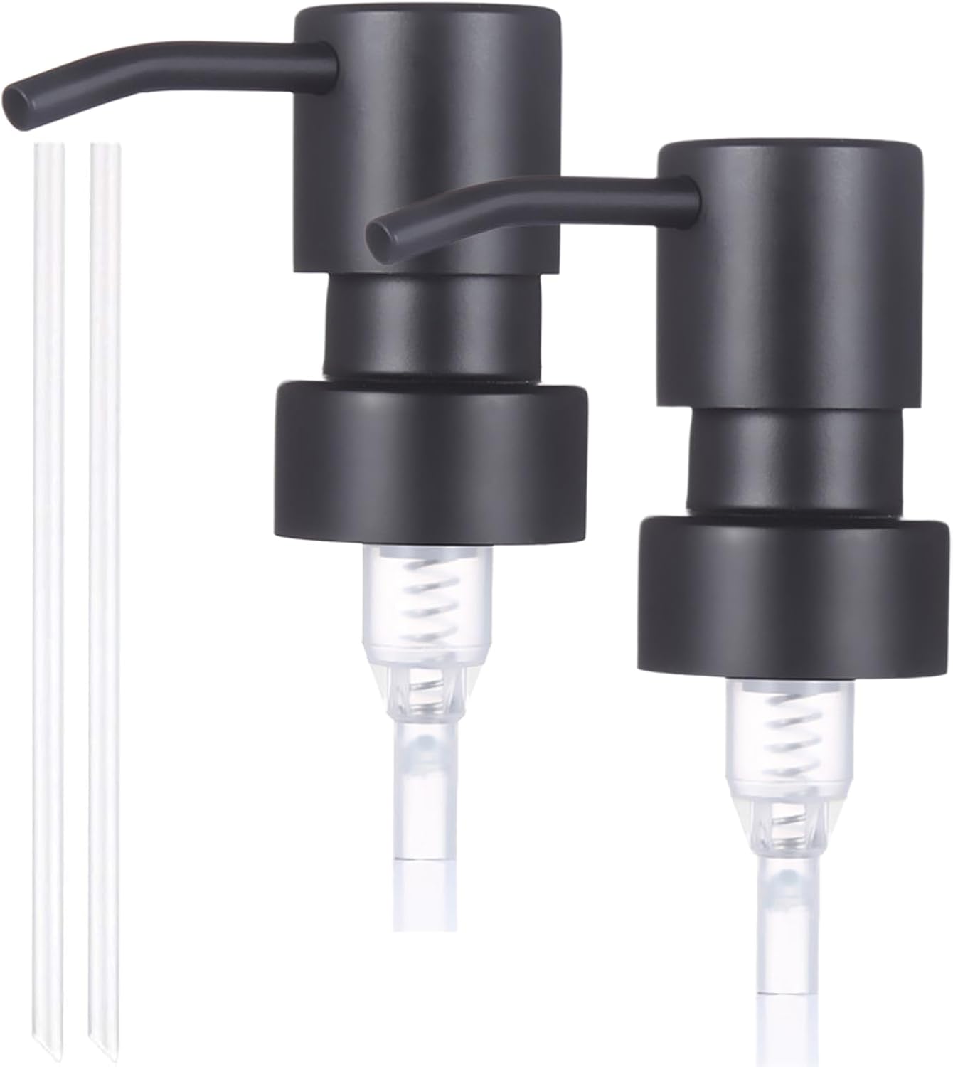 Soap Dispenser Replacement Pump, Stainless Steel Lotion Pump, Black-Colored Brushed Metal Soap Dispensers（2 Pack