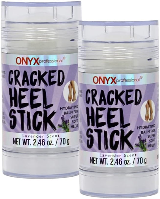 Onyx Professional Cracked Heel Repair Balm Stick for Dry Cracked Feet Treatment, Lavender Scent, 2 pack - Moisturizing Foot Balm, Rolls On, No Mess Like Foot Cream or Foot Lotion, Heel Treatment
