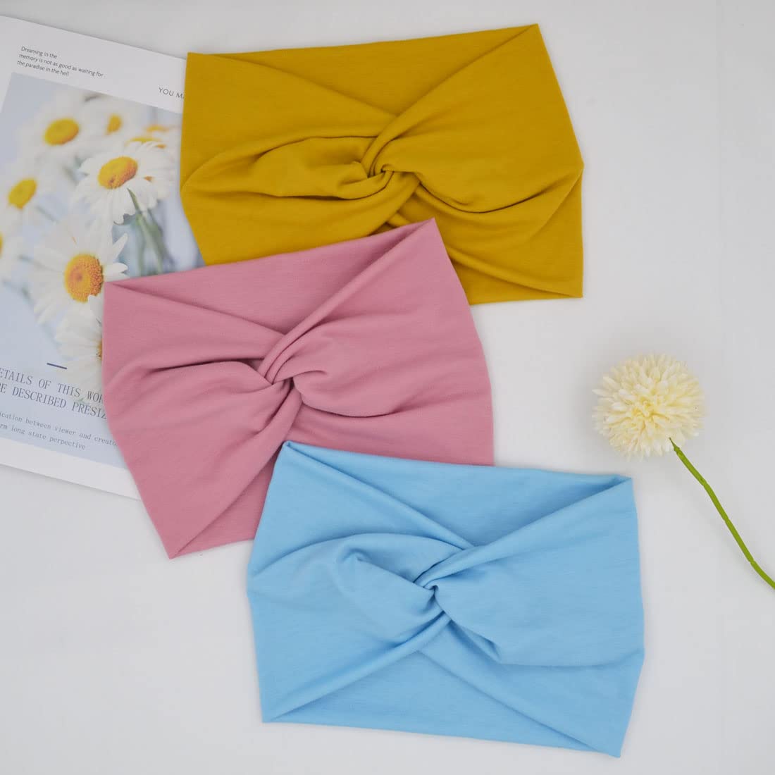 Wide Headbands For Women Extra Large Headband Twisted Knot Head Bands For Women's Hair Band Turban Accessories 6 Pack