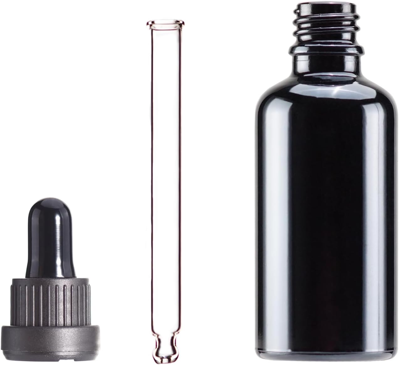 YIZHAO Black Glass Dropper Bottle 2oz, Tincture Bottles with Glass Dropper, for Essential Oils, Aromatherapy, Cosmetic, Laboratory, Pharmacy, Liquids, Travel –12 Pcs