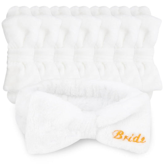 CIEHER 8 Pcs White Spa Headbands Bachelorette Party Favors for Bride Bridesmaid