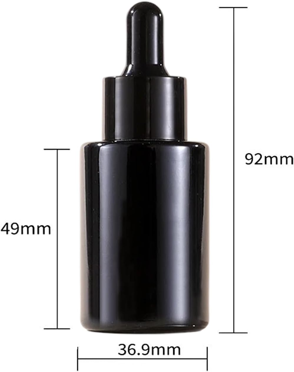 12 Pack 1 oz Black Glass Dropper Bottle Essential Oils Bottle with Glass Eye Droppers,for Serum Essence Oil,Perfumes,Liquids (Black, 1oz)